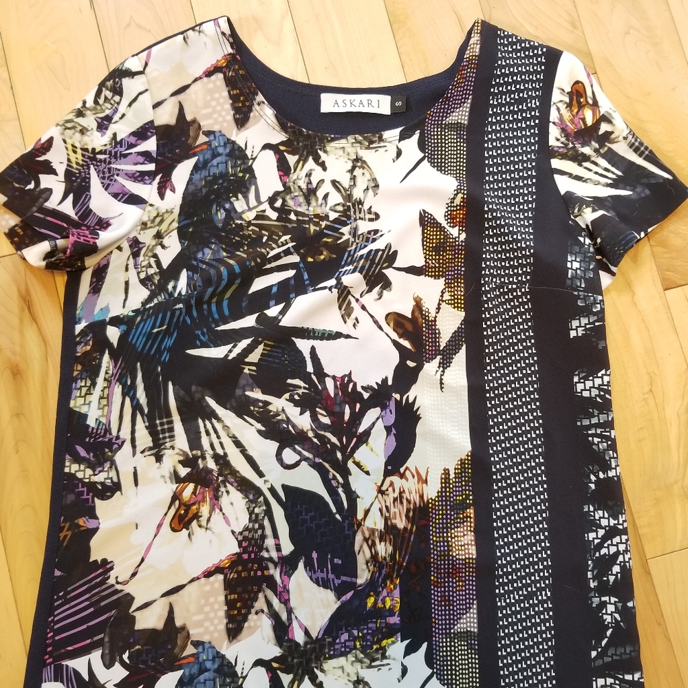 Askari short sleeve floral mixed pattern dress Size small - Picture 2 of 9